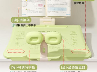 黄金12°三档可调坐姿矫正器儿童姿势纠正器六维读写台学生计时护眼台灯阅读支架